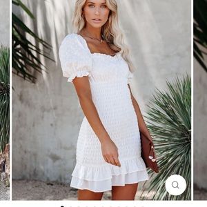 White Picket Fence White Smocked Eyelet Dress